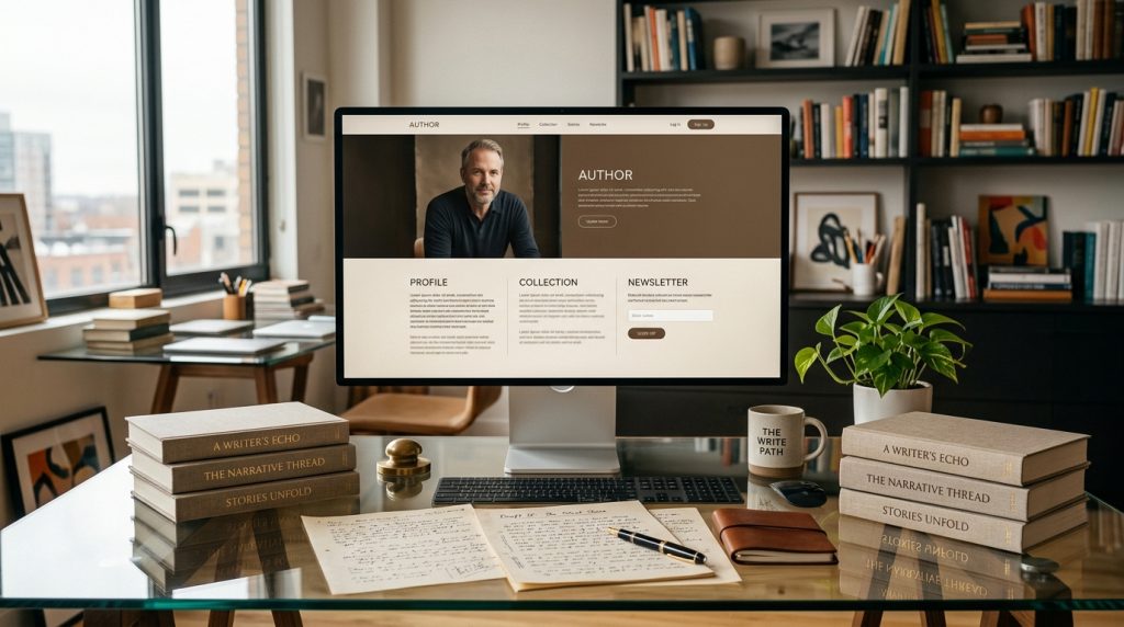 Modern author website design helping readers discover books and profiles